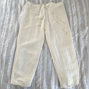 Giorgio Armani Le Collezioni ivory linen pants